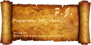 Poparadu Jázmin névjegykártya
